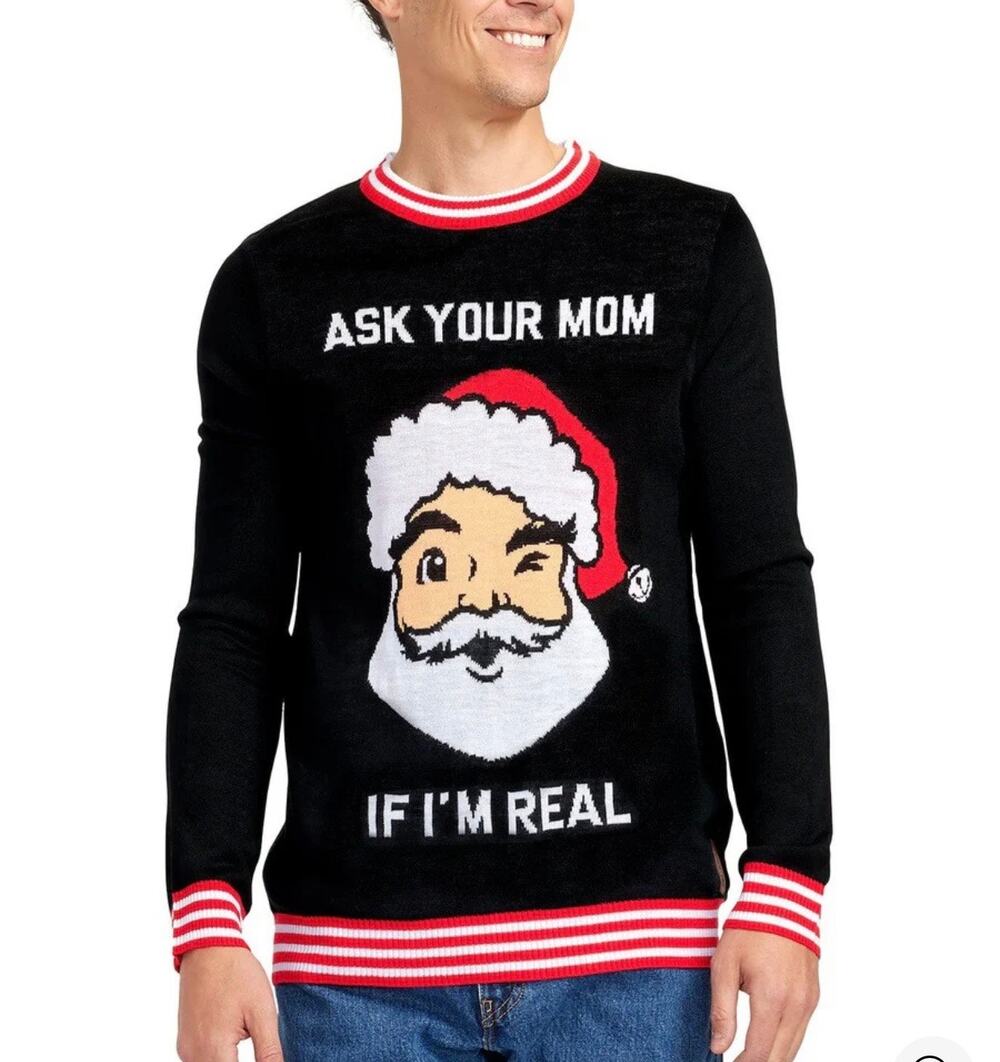 Tipsy Elves ASK YOUR MOM UGLY
CHRISTMAS SWEATER SANTA